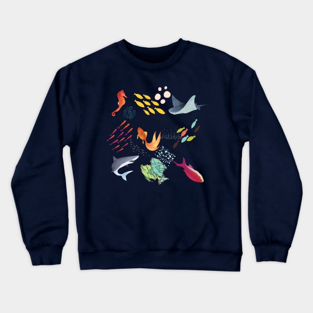 Cute Fish Under The Ocean Crewneck Sweatshirt
